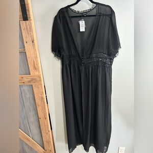 Torrid Black Sheer Lace Top